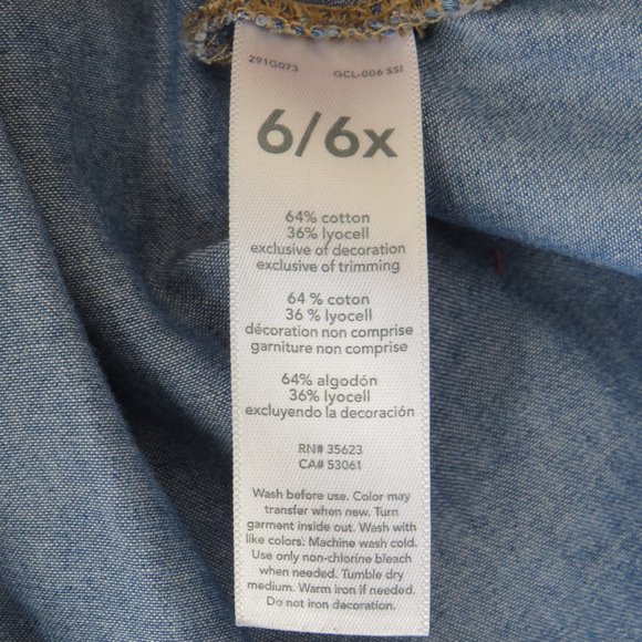 Carter's‎ Kid Youth Long Sleeve, Half Button-Up Dress Size 6X - Picture 7 of 11